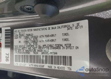 2019 Toyota Tacoma Trd Sport from USA, damaged, VIN 3TMCZ5AN1KM235503